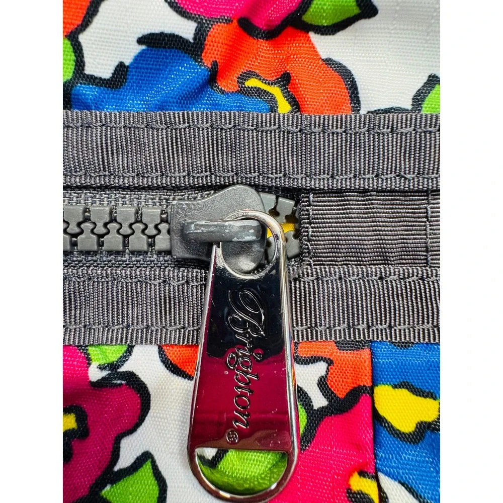 Brighton‎ Vera Bradley Tote Bag Large Multicolor Floral Nylon Zip Travel Bag